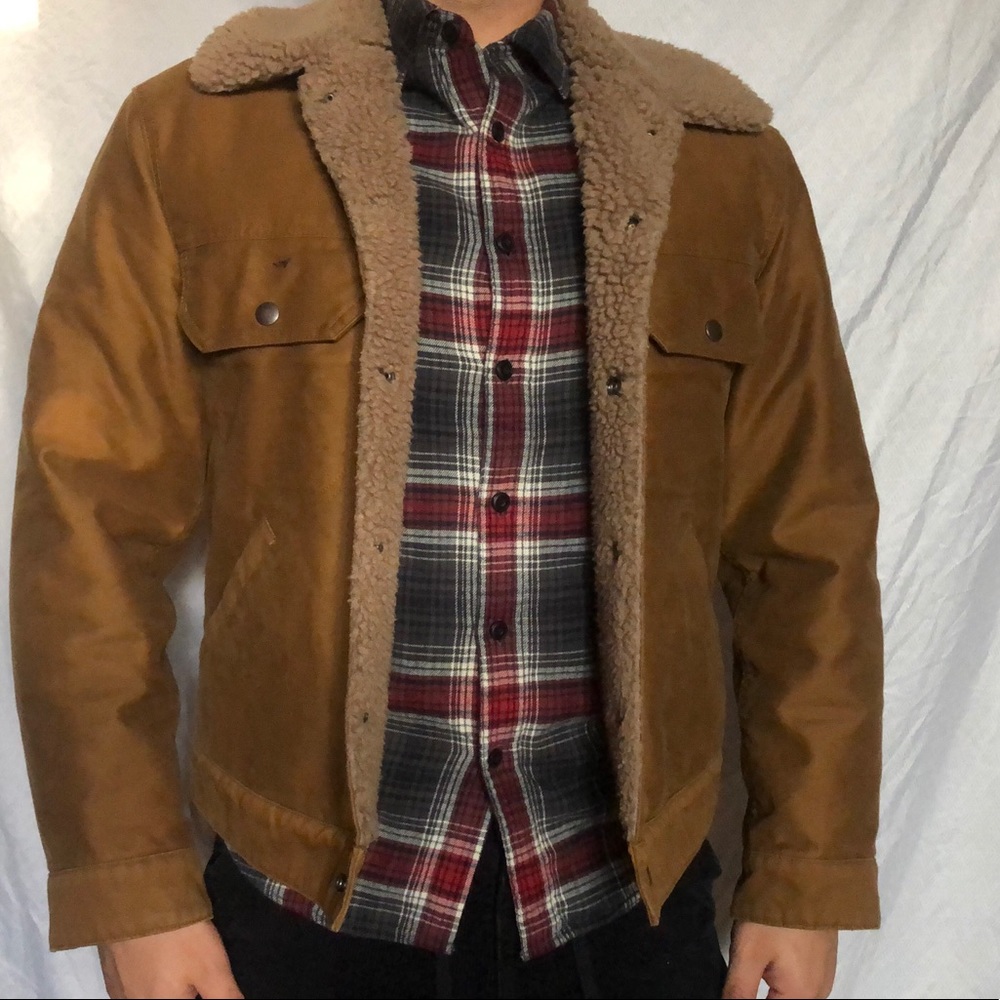 Uniqlo Brown Sherpa-Lined Military Field Jacket
